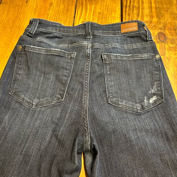 Judy Blue Skinny Blue Jeans Raw Edge Size 27/5 - Picture 8 of 8